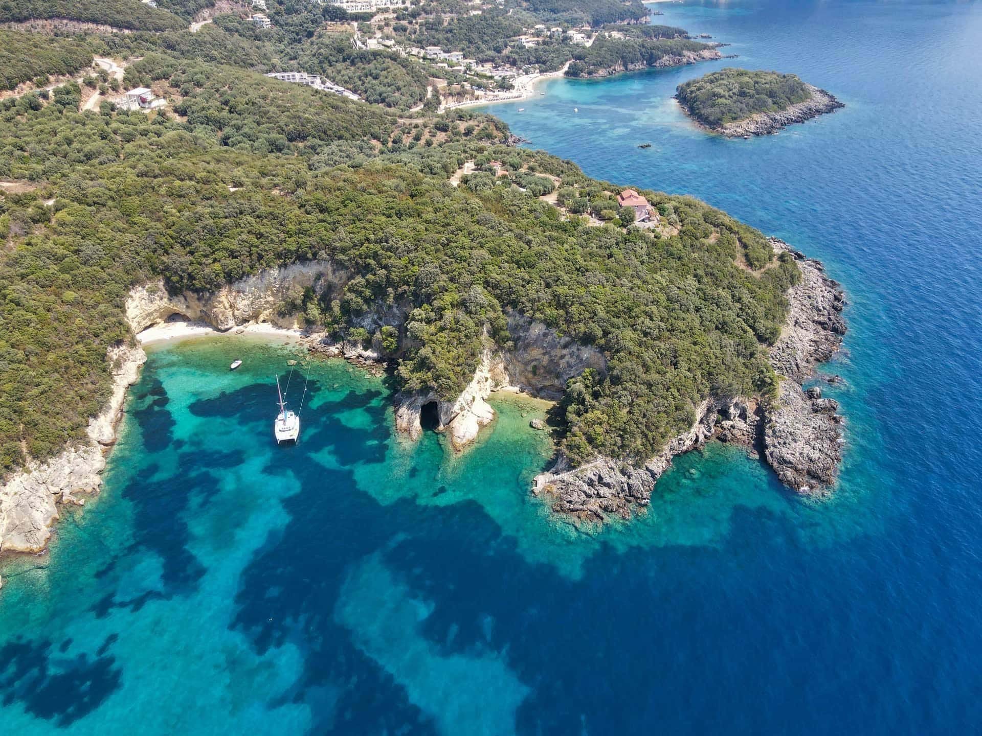 Sivota Bay private boat cruise Ionian Sea Greece